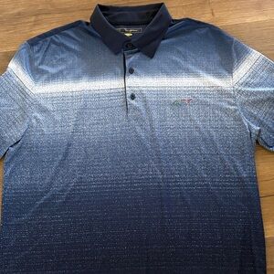 Greg Norman Collection Men's Navy to Light Blue Gradient Polo